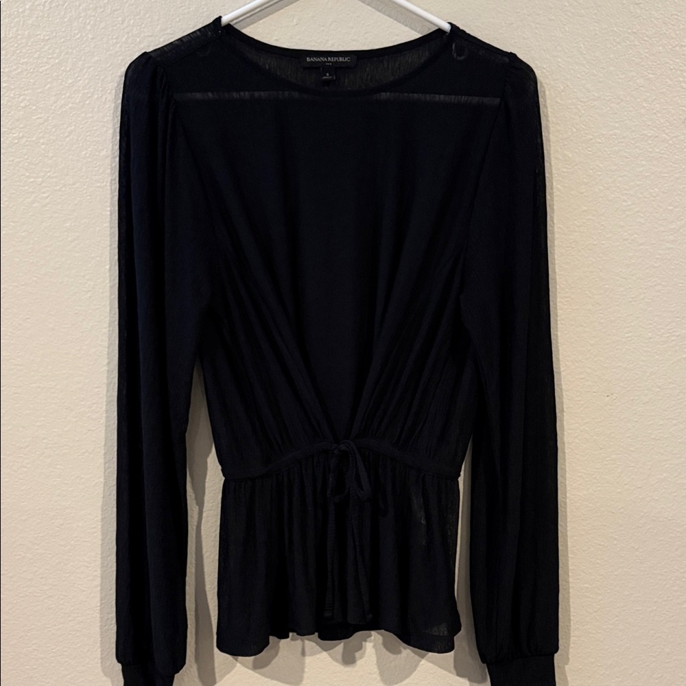 Banana Republic Elegant Black Long Sleeve Blouse
